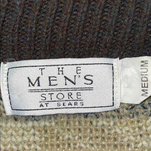 Men's Patterned Sweater - Black, Brown, Cream - Picture 4 of 7
